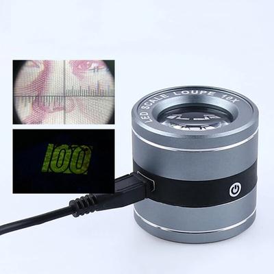 10x Full Metal Magnifying Glass Usb Charging Lens Loupe Magnifier With Scale Mini Magnifier Handheld Coin Stamps Jewelry Loup