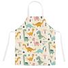 unframed Cartoon Dinosaur Cute Apron For Children Kitchen Cooking Linen Soft Fabric Adults Children Bib Apron