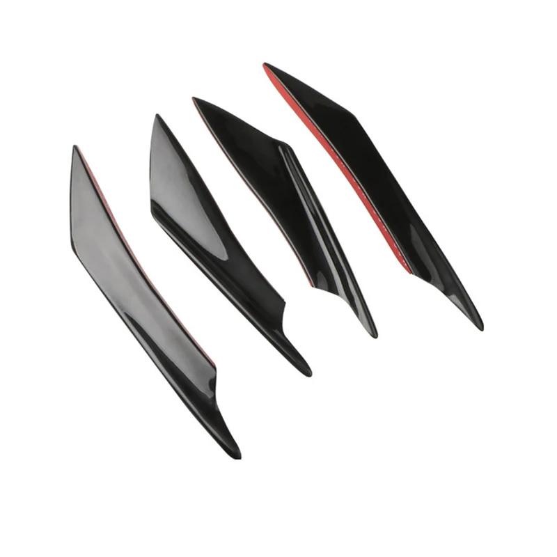 Evo Style Car Wind Knife Body Spoiler Canards Valence 4pcs Universal Auto Front Bumper Lip Decoration Diffuser Splitter