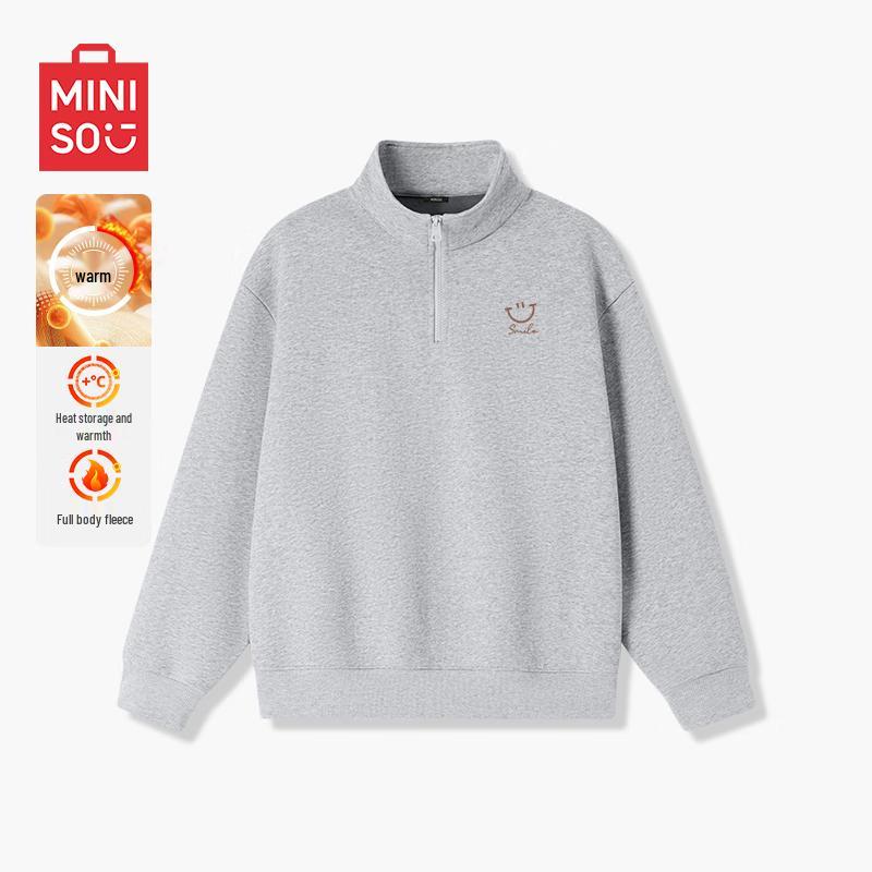 MINISO Unisex Fleece-Lined Stand-Collar Pullover Sweatshirt XL 2419₽