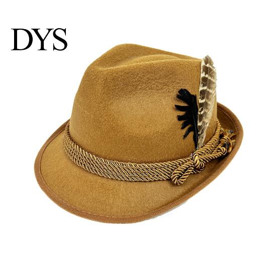 Versatile Casual Hat Fedora with Feather, Short Brim Vintage Jazz Hat, German School Cultural Festival Accessory Oktoberfest Costume Accessories