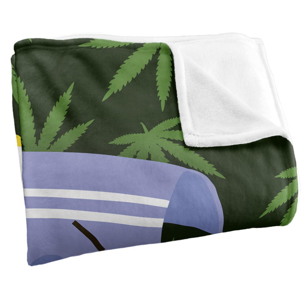South Park Silky Leaf Print Towelie Supersoft Blanket
