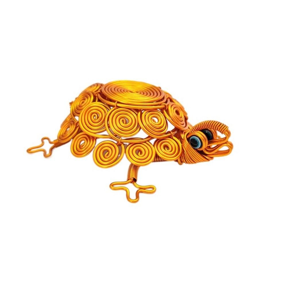 Woven Aluminum Wire Tortoise Figurine Model Turtle Retro Ornaments Desktop Decorative