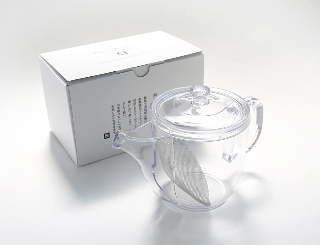 Unzerbrechliche Teekanne, Klar (mit Noguchi Kumataro Teegarten Limited Edition Logo), 520ml, Hergestellt in Japan, Kunststoff, Geeignet für Grünen Tee, Schwarzen Tee,