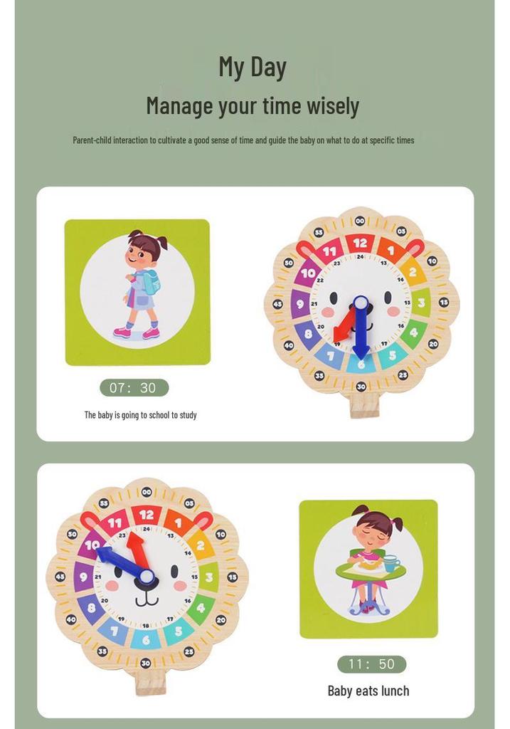 Montessori Children's Math Clock: Time Recognition Teaching Aid for Elementary Learning