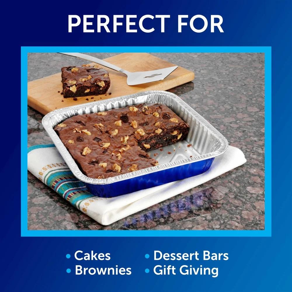 3 Pack Disposable Aluminum Bakeware Pans with Lids Nonstick Cake Casserole Baking Containers Strong Durable Easy Transport