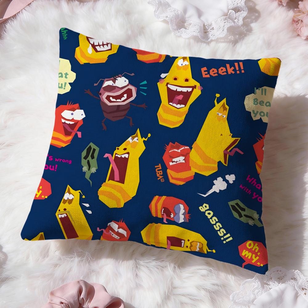 Cute L-LarvaS Cushion Cover Premium Comfort Reversible Pillow Cove -Two in One Design for Any Room & Car Interior