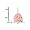 Cute Corduroy Handbag Fresh Strawberry Drawstring Bag Key Headphone Data Cable Organizer Pouch Student Makeup Bag Toiletry Bag