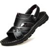 Summer New Men's Leather Sandals, Leather Anti Slip Men's Shoes Slippers, Outdoor Thick Soled Beach Shoes Men's Shoes Sandals