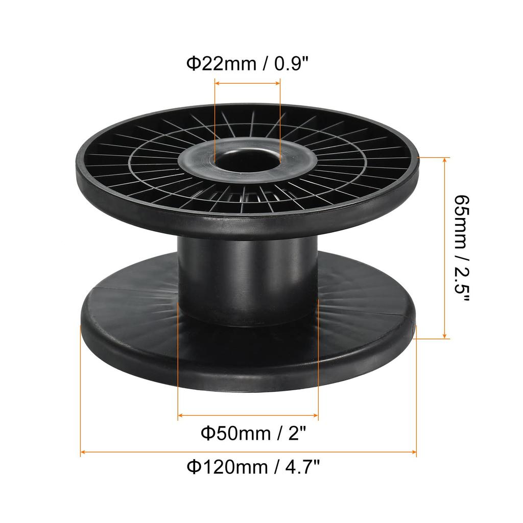 PATIKIL 120mm Floss Plastic Empty Wire Weaving Bobbins for Chain Black Bobbins, 4-Pack, Spools, Tape, Embroidery, Sewing,