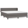 Maison Exclusive - Slatted Bed Base with Mattress Grey 180x200 Cm Faux Leather