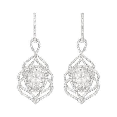 Moissanite Filigree Design Earring - 925 Sterling Silver