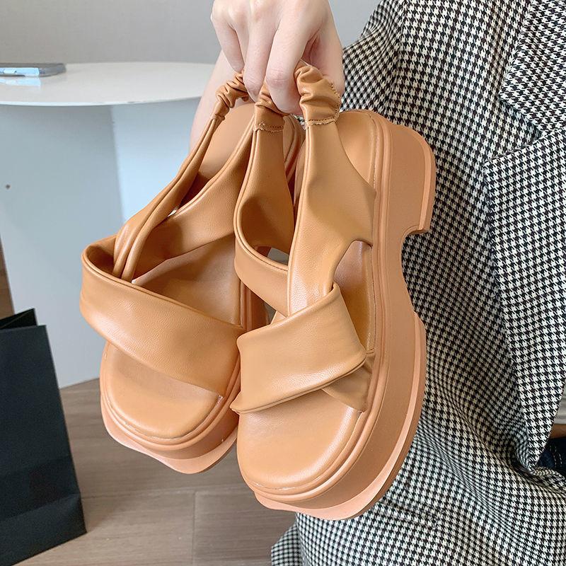 NEW Women Solid Color Hook&Loop Slingback Platform Sandals Sports Summer Sandals Women Dad Sandals Designer Shoes Women