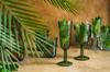 Champagne Glass, Wood Slice Pattern, Arbre Green Design