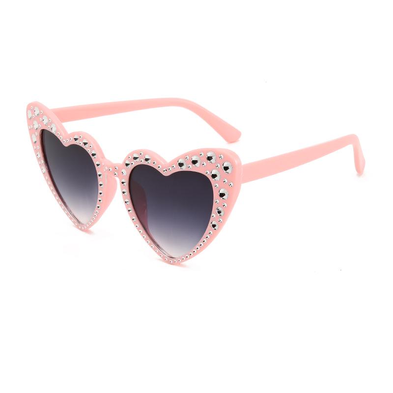 Celebrity Heart-Shaped Rhinestone Party Sunglasses - Street Style Fashion Bling