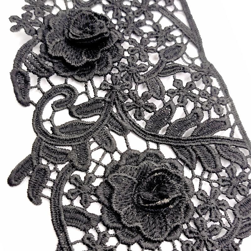 Water Soluble Lace Hollow Embroidery Shoulder Flower Doll Collar Lace Accessories Leaf Pattern Three-Dimensional Hollow Applique Fake Collar