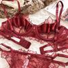 French Underwear Set Sexy Lace Flowers Embroidery Bra Set Women Intimates Summer Ultra Thin Breathable Bralette Lingerie Panties