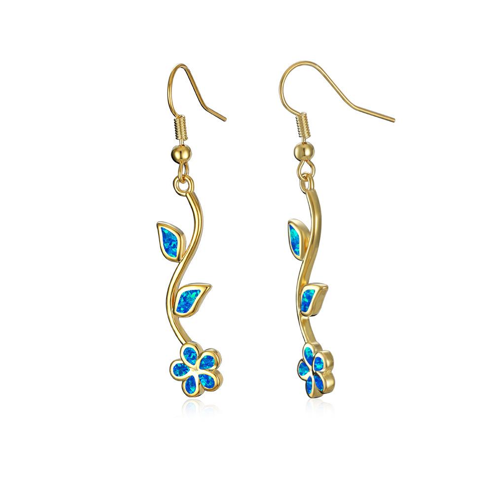 Fashionable Flower Vine Plant Flower Ear Hook Earrings Personalized Small and Fresh Summer