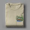 Hypers Emote Pocket Men T Shirt P-pepe Frog Creative Tees Short Sleeve O Neck T-Shirt 100% Cotton Summer Clothes