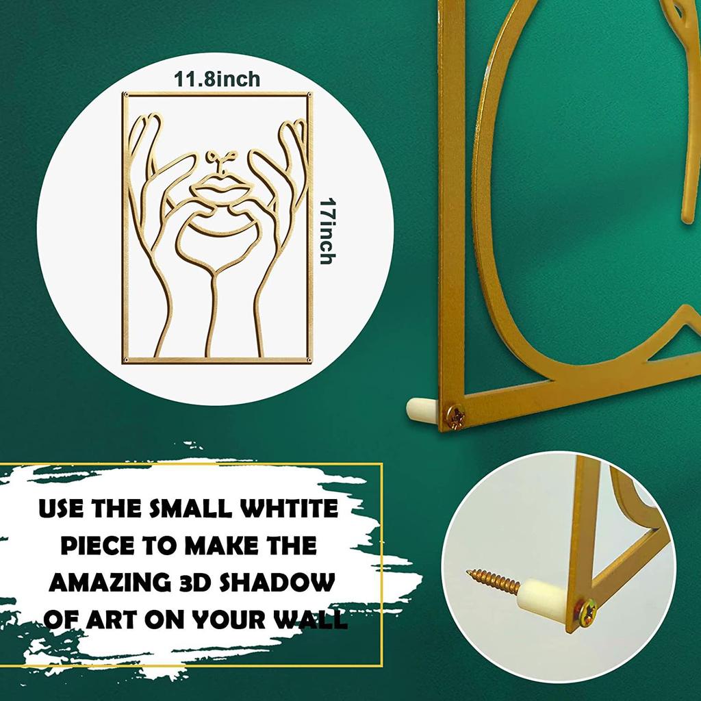 Metal Wall Painting Iron Wall Hanging Decoration Nordic Woman Silhouette Home Decor Macrame Wall Ledges Living Room Decor Gift