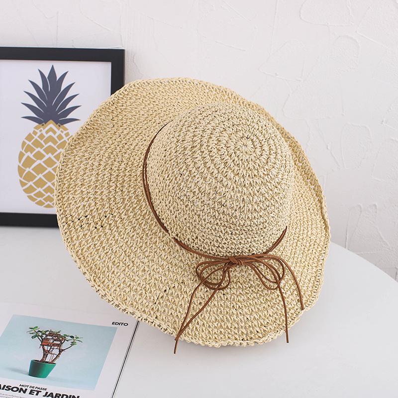 

Women s Fashion Straw Hat, Foldable Wide Brim Hat, Korean Style Versatile, Suitable For Spring/Summer Beach, Sun Protection, Out бежевый