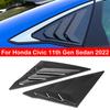 For Honda Civic 11th Gen Sedan Car Rear Louver Window Side Shutter Cover Trim Sticker Vent Scoop ABS Carbon Fiber Black