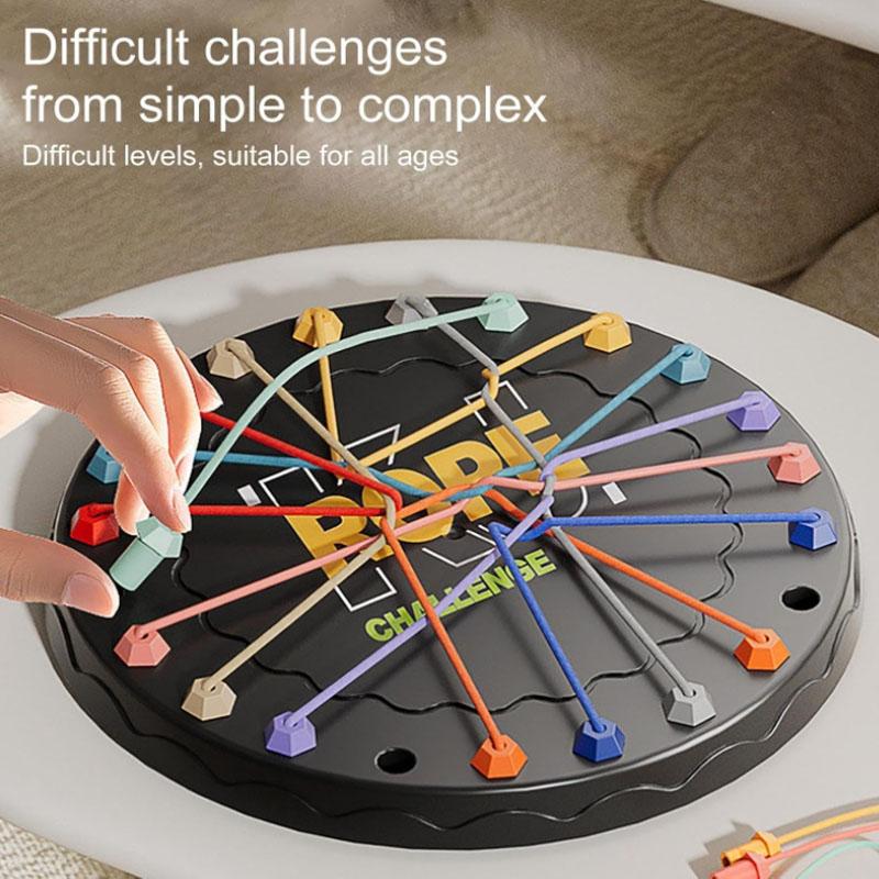 1 Set Brainy Knots Rope Untangling Table Game Challenge Logic Puzzle Board Toy Gift