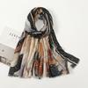 Silver Glitter Geometric Fringe Viscose Shawl Scarf High Quality Print Soft Wrap Pashmina Stole Bufandas Muslim Hijab 180*90Cm