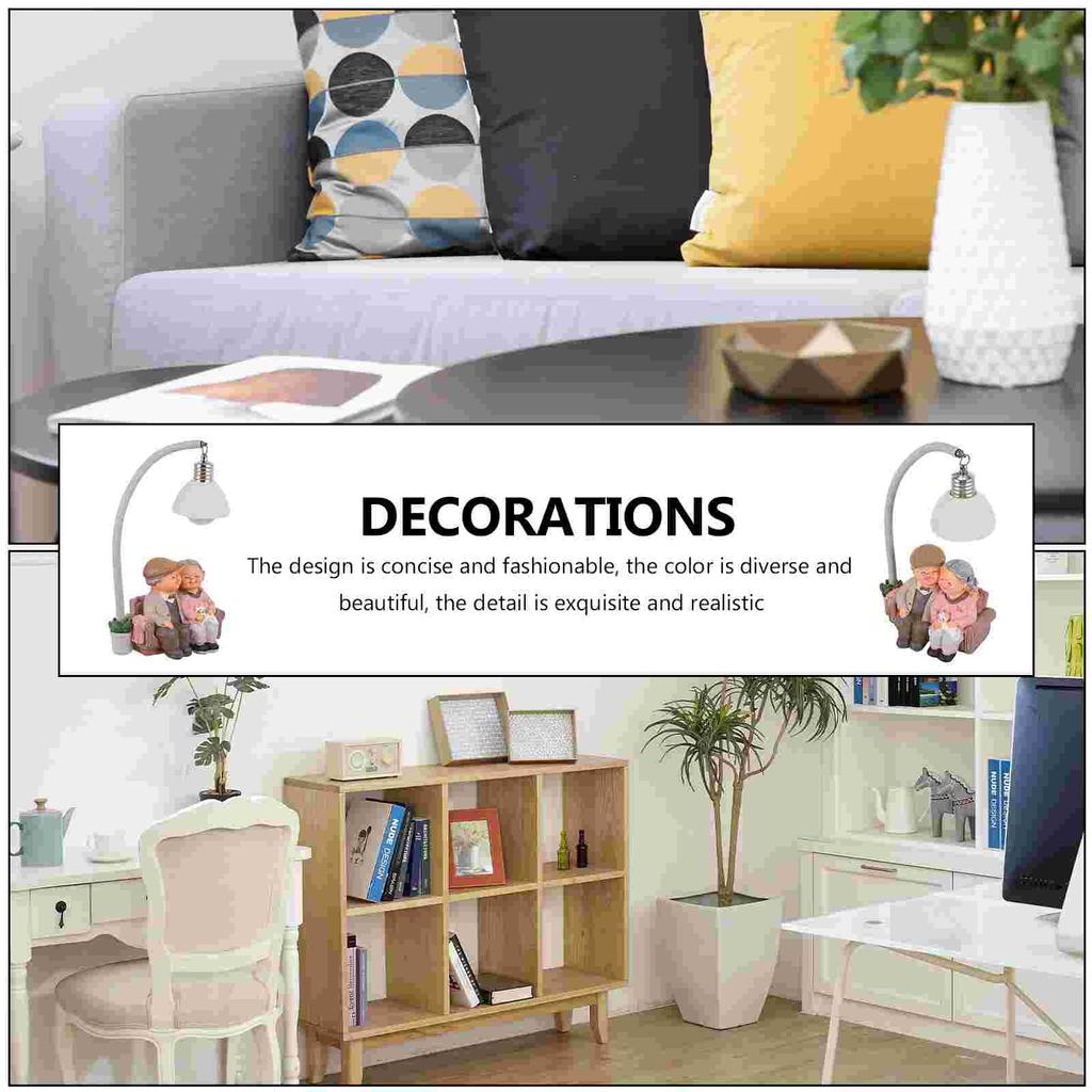 Old Man Granny Ornaments Wedding Gift for Friend Office Table Decoration Bedside Crafts Elderly Couple Desktop Resin