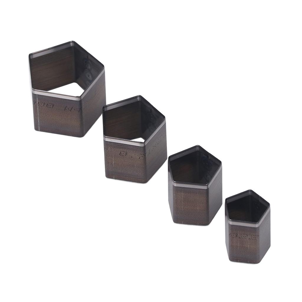 4 Stück Fünfeck Schneidstempel Stanzform Legierter Stahl Lederschneidform für DIY Lederhandwerk