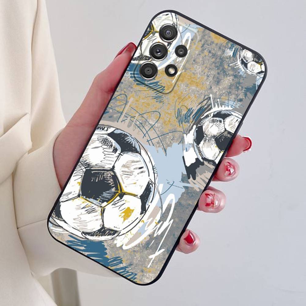 Football Sport Phone Case For Samsung S24,21,22,23,30,Ultra,20,Plus,Note,10,9,Black Soft Silicone Case