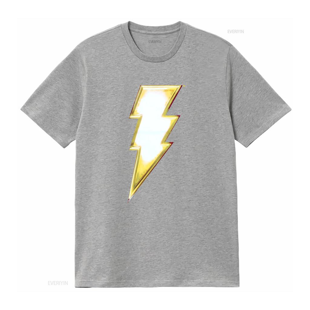 Shazam Unisexs T Shirt Classic Bolt Costume Front Logo Image Design For Fans Vintage Breathable Top For Everyday Wear