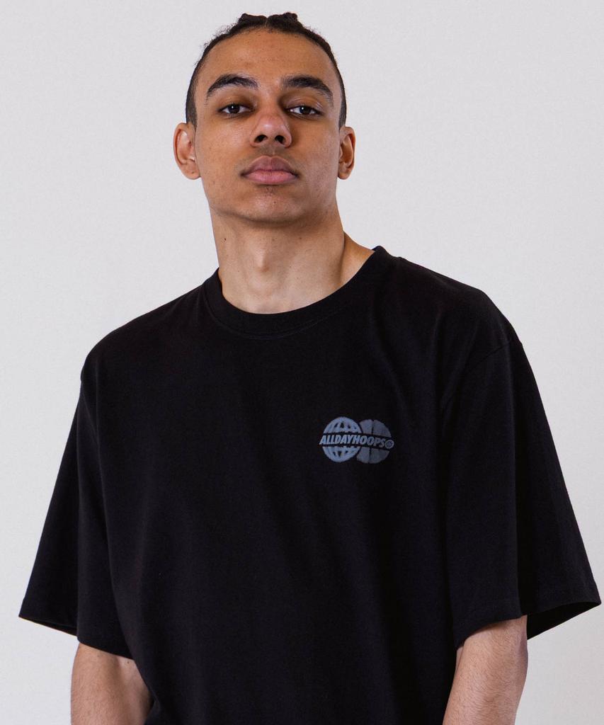 ALL DAY HOOPS Adh Worldwide Oversized Short Sleeve T-Shirt Black