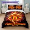 Juego de Ropa de Cama Personalizado Manchester United con Nombre y Texto 1 Funda Nórdica + 2 Fundas de Almohada Logo de Fútbol Regalo Personalizado para Ocasión Especial Decoración de Dormitorio