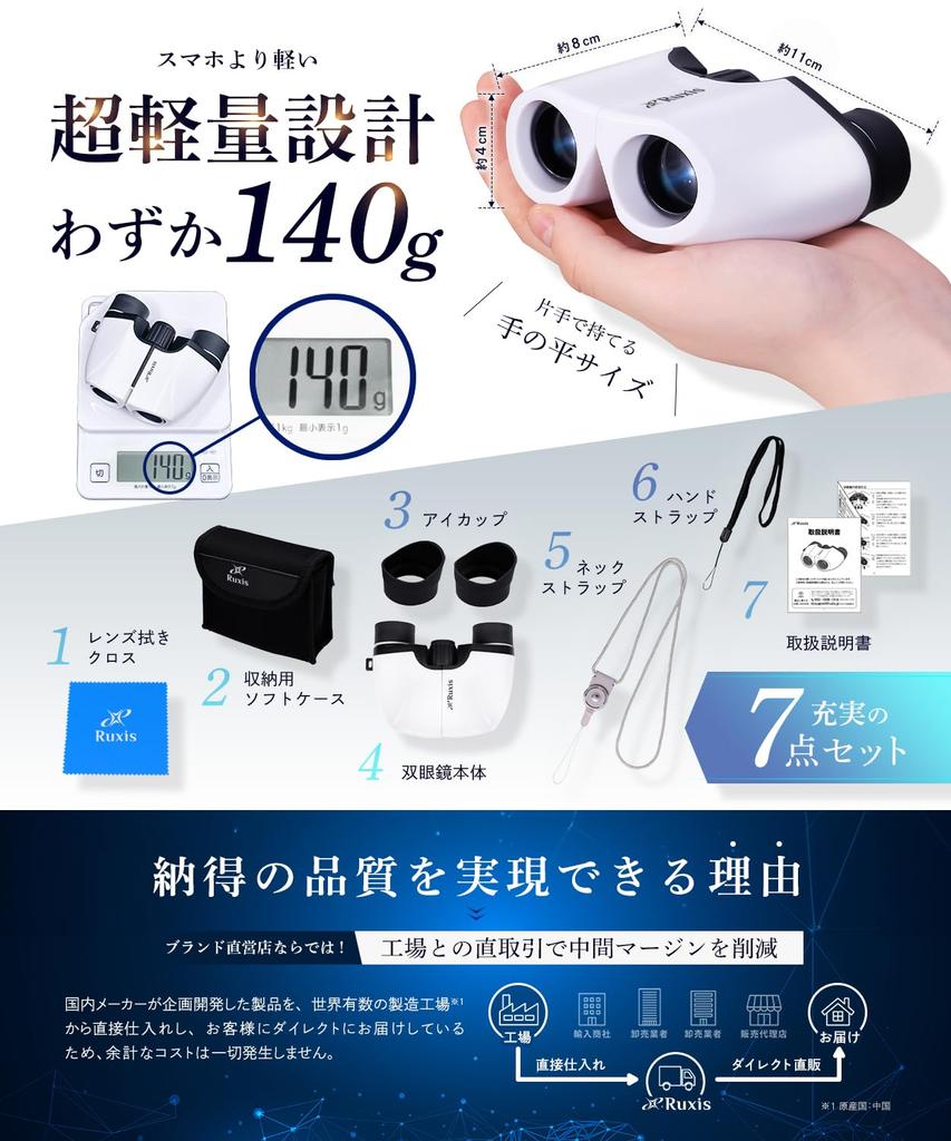 Ruxis um japonês é um binóculo de ampliação 10x projetado por um oftalmologista e um Ideal para e outros ao vivo Pesa apenas (Rosa), marca,