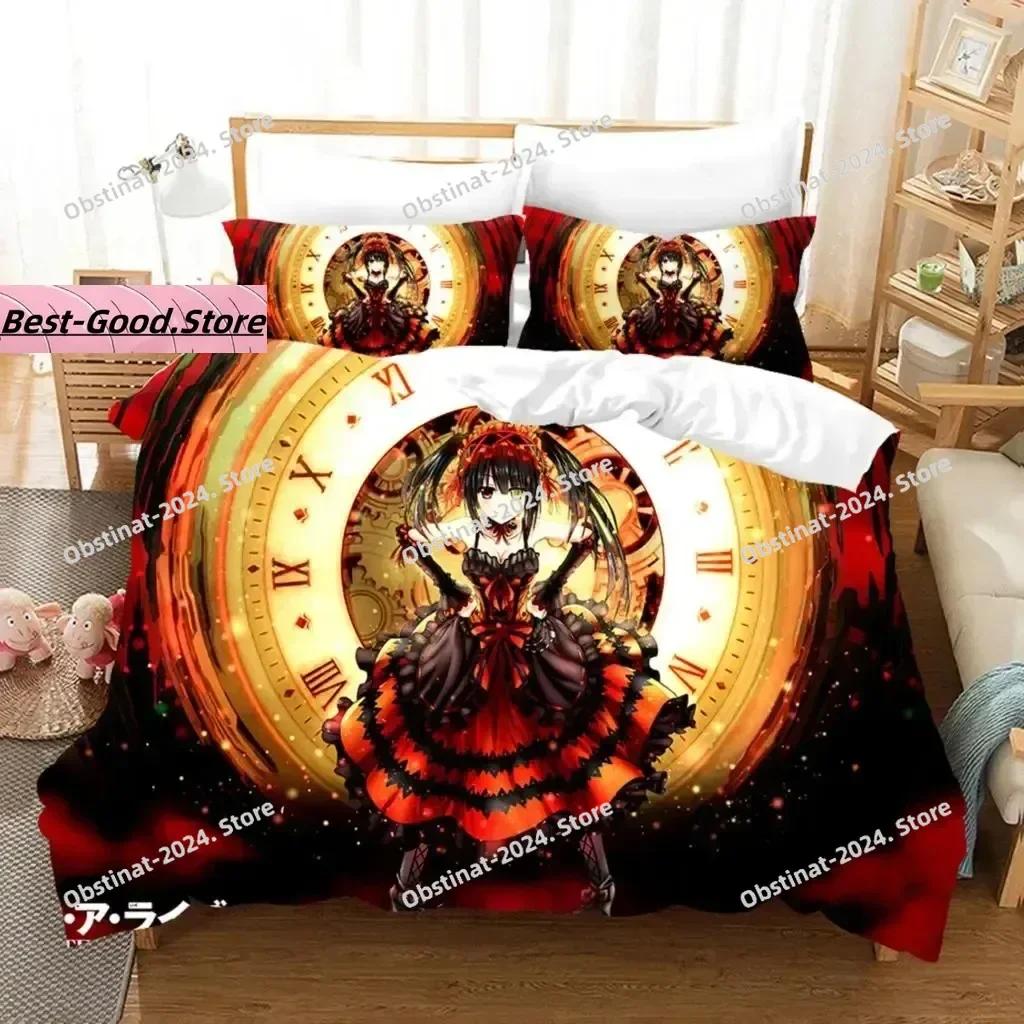 Top Anime Date A Live Kurumi Tokisaki Beding Set Print With Pilowcase Bed Soft Duvet Cover Soft Single Double Quen Super King-Sized Dimensionsd