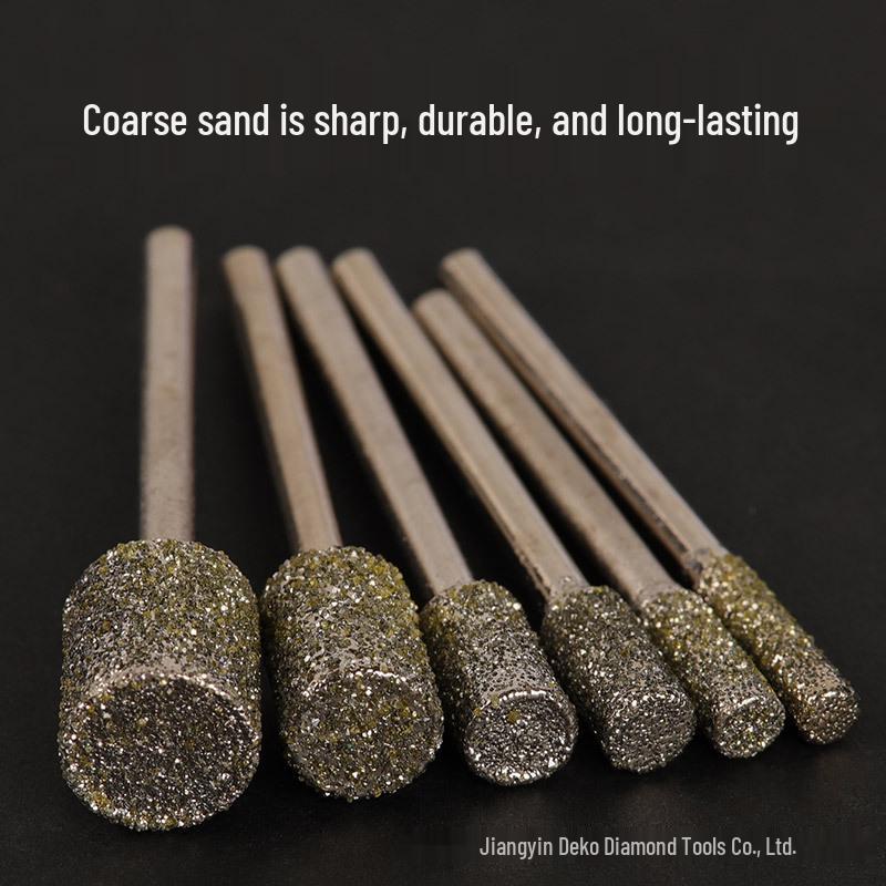3mm Electroplated Diamond Cylindrical Grinding Head for Stone, Electric Jade Engraving & Polishing, Wear-Resistant.