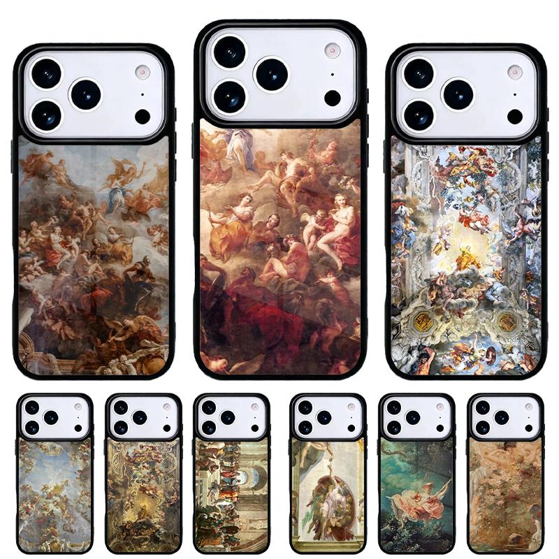 Renaissance Art Paint Phone Case for iPhone 17 Air 16e 15 14 13 Pro Max Back Cover for 12 11 Pro Coque