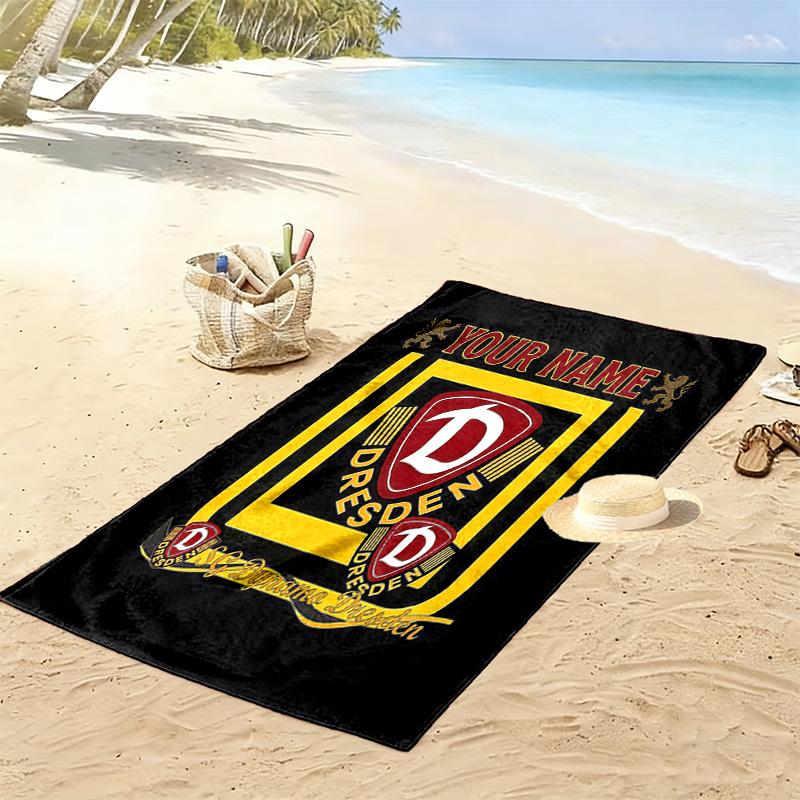 Dynamo Dresden Custom Name Print Beach Towel Large Soft Quick Dry Towel For Beach Camping Swimming