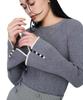 Bis Pearl Flare Sleeve Knit BVM64120 Gray Sub Women's (09)