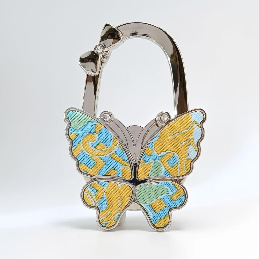 Durable Foldable Butterfly Handbag Hook Portable Creative Purse Holder Chrysanthemum Flowers Purse Hanger for Table