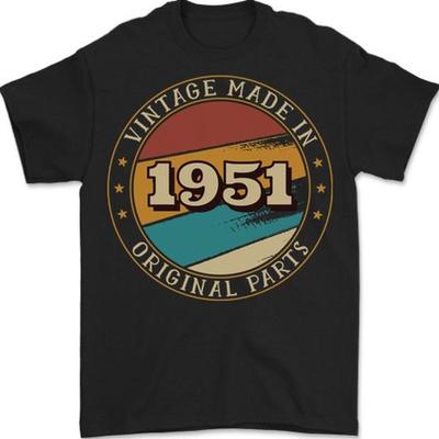 74e Verjaardag Vintage Gemaakt In 1951 Heren T-shirt 100% Katoen