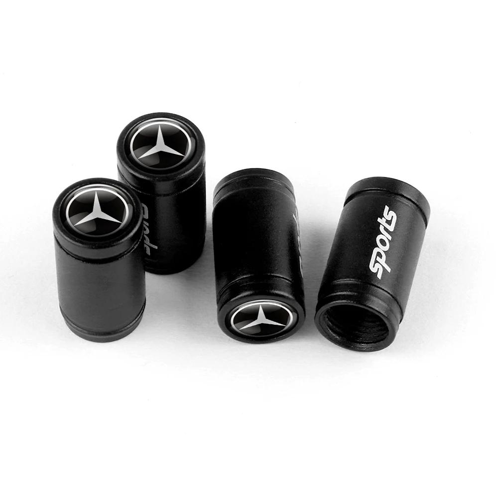 

C200 E200 For Mercedes Benz 4pcs Metal Car Wheel Tire Valve Stem Caps Decor Dustproof for Mercedes Benz AMG A B C D M S R G Clas