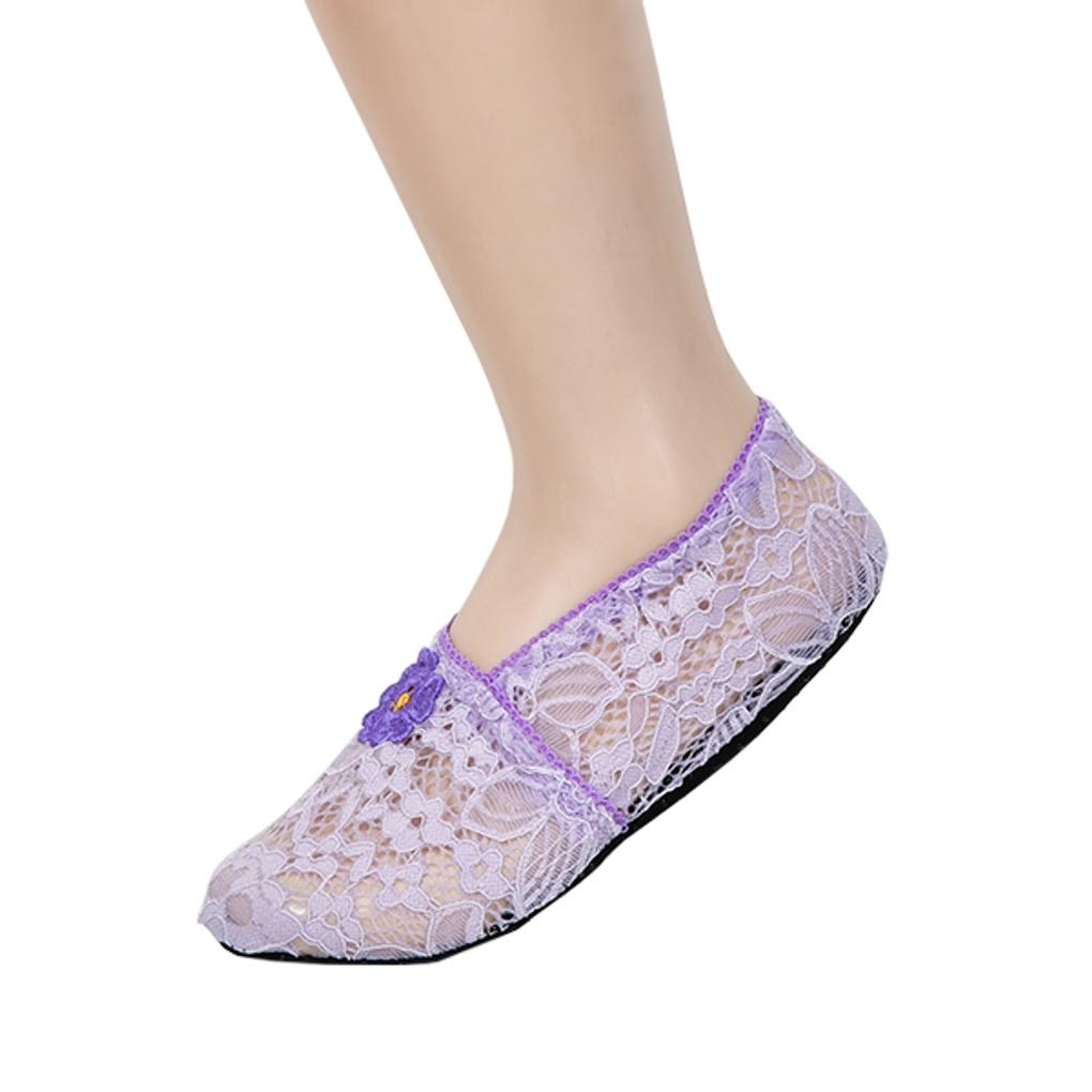

[Clover] Flower embroidery design mesh slippers 5 pairs of mixed colors