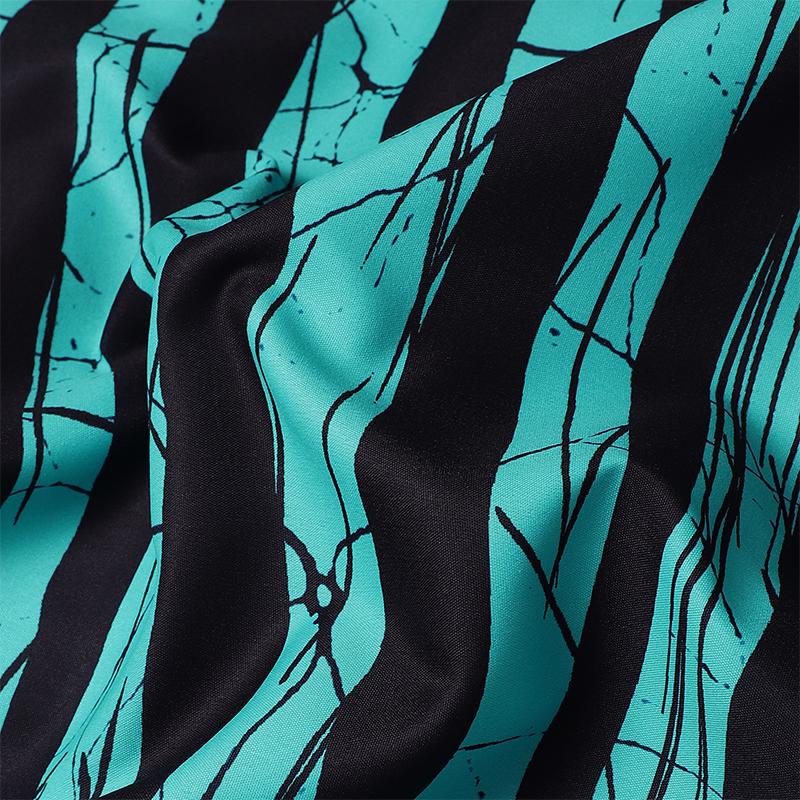 L-5XL Women Long Sleeve Striped Print Patchwork Casual Baggy Maxi Kaftan Dress