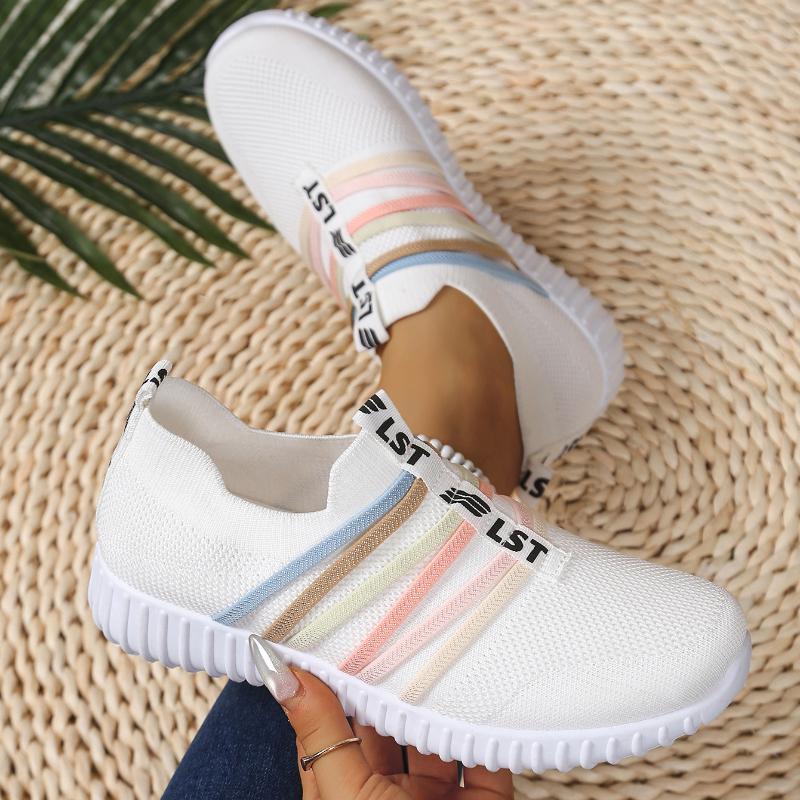 2025 New Women's Flying Woven Shoes, Rainbow Shoes, Casual and Lightweight Sports Shoes for Women
