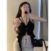 Summer New Small Suspender Women's Niche Chic Sexy Slim-fitting Spice Girl Design Sense Open Button Outside Wearing Vest Women's Top