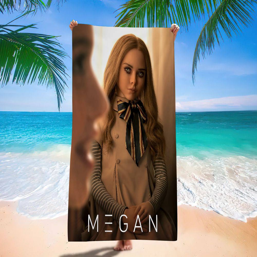 M-M3GAN 2.0 M-movie Microfiber Blanket Quick Drying Beach Towels Oversized Printing Super Absorbent Pool Towel Blanket