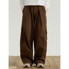 Retro Elastic Waist Tooling Trousers for Men and Women, Spring and Autumn American Trendy Brand Casual Loose Wide-leg Trousers for Men