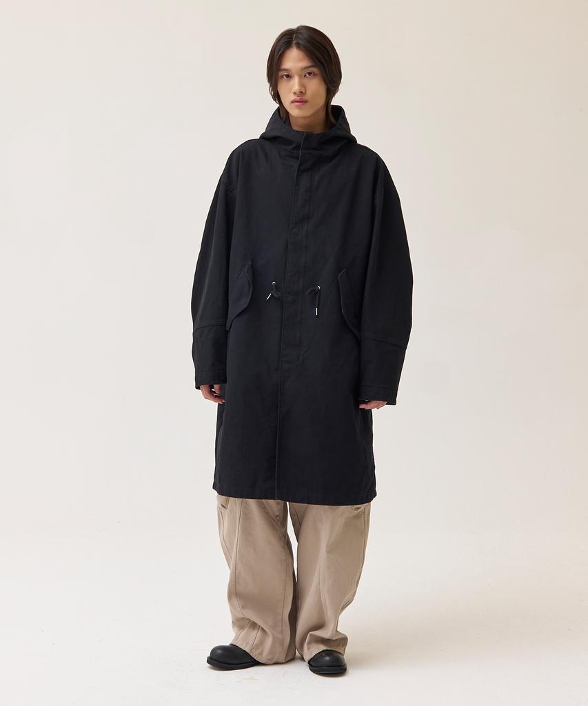 Akecii Dusty Washed Fishtail Parka_Black